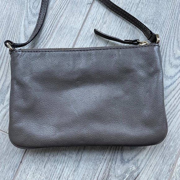 kate spade Gray Leather Crossbody Purse Twistlock Closure - Picture 2 of 13